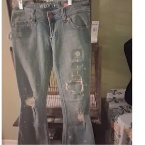 Roxy Flare Distressed Denim Jeans